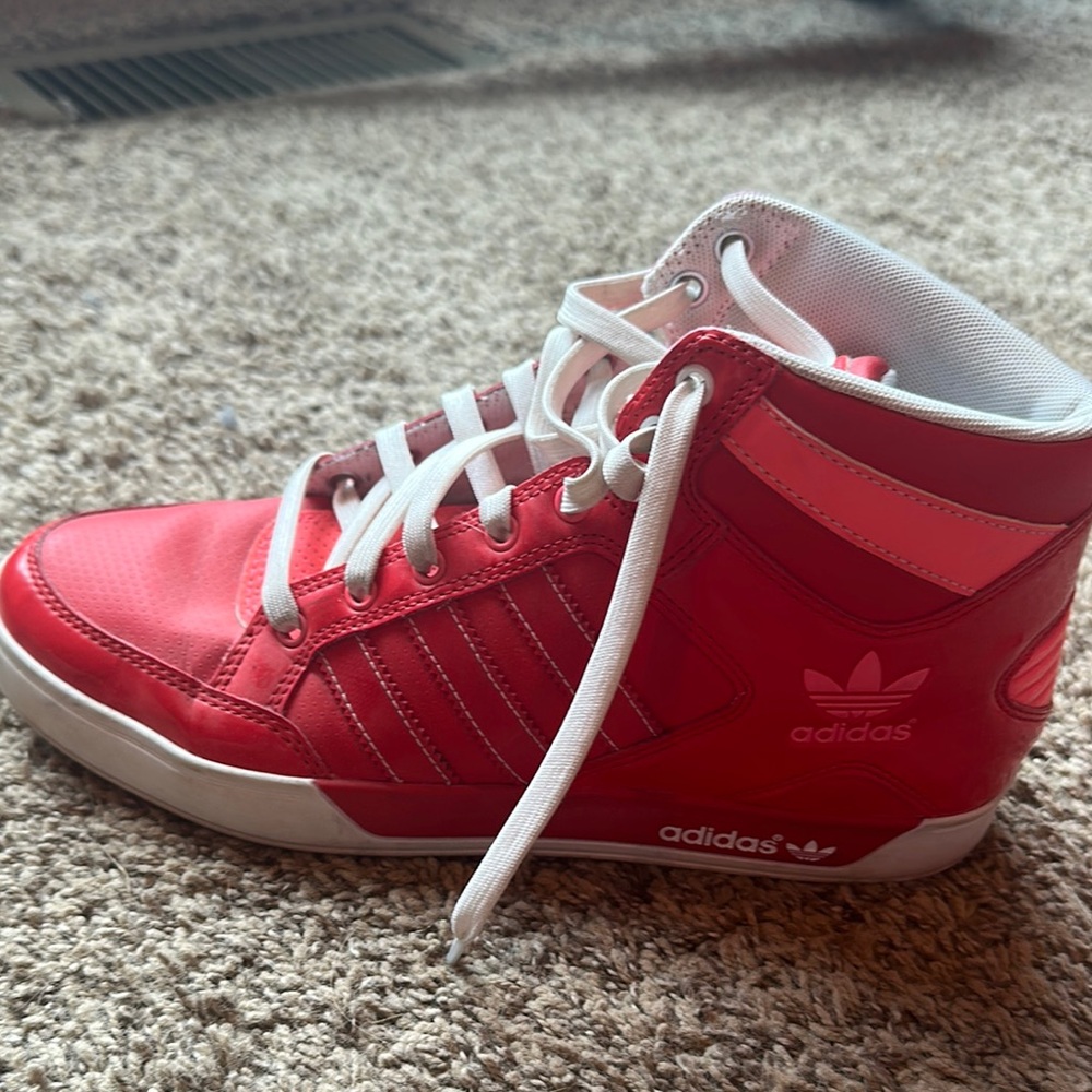 Adidas Red and White Sneakers Classic Design
